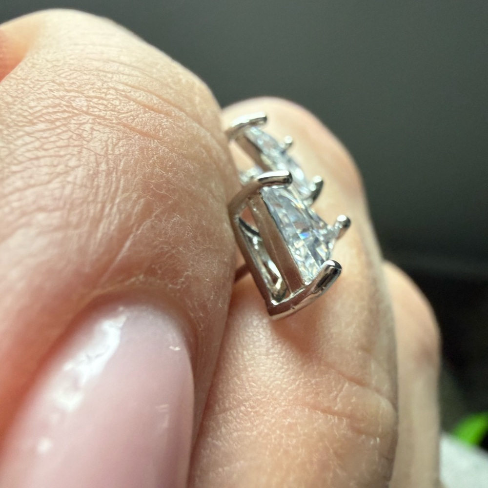 New!! Triangle Shaped Stud Post Earrings Sterling… - image 8